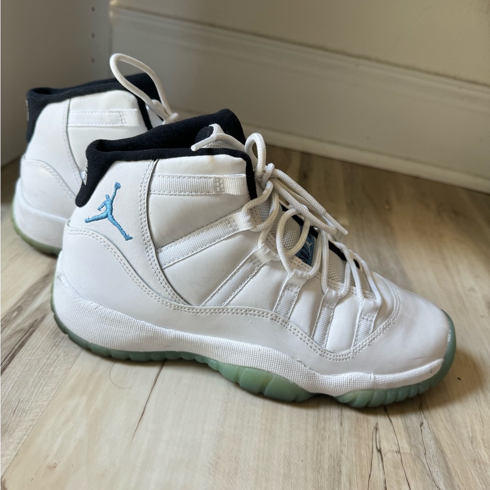 Jordan Kids White and Light Blue Sneakers